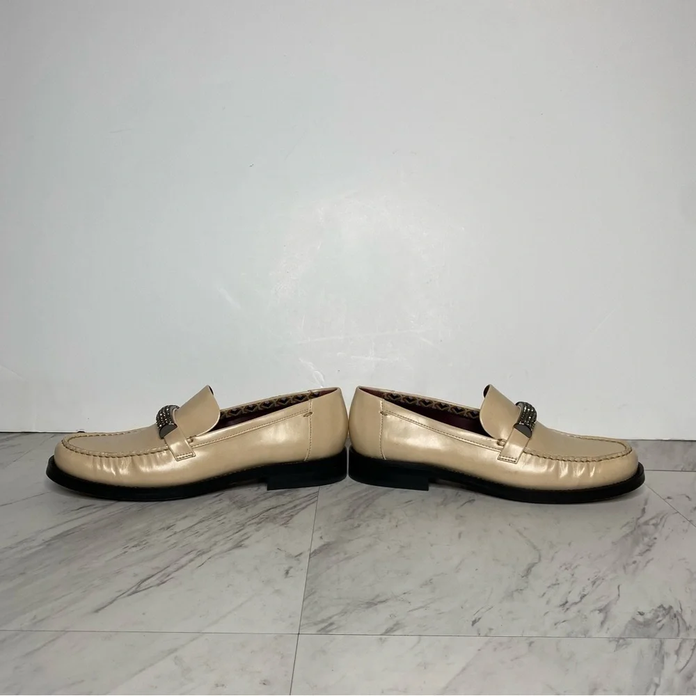 Franco Sarto Lizzy Tan Faux Leather Sparkle Loafer 8M